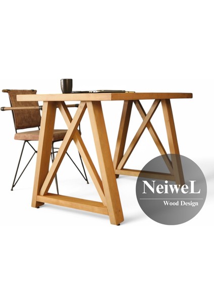 Wedel Doğal Ahşap Çalışma ve Ofis MASASI-70 cm -200 cm