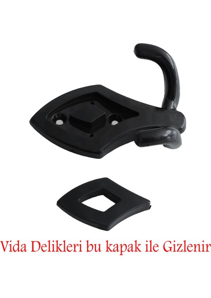 Nilay Askı Askılık Siyah Vestiyer Duvar Askısı Dolap Elbise Portmanto Askılığı Plastik (5 Adet)