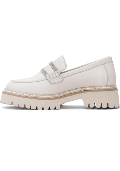 D25ya-3705 Kadın Deri Casual Ayakkabı Krem modelleri