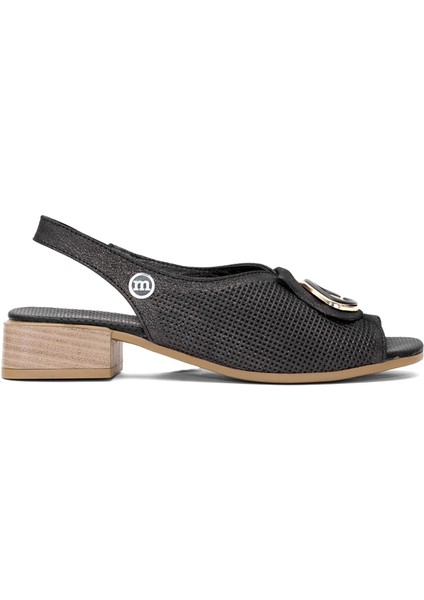 D25YS-2720 Kadın Deri Topuklu Sandalet Platin