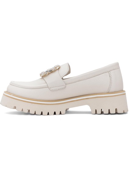 D25ya-3855 Kadın Deri Casual Ayakkabı Krem modelleri