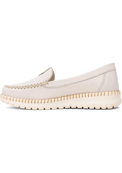 D25ya-3265 Kadın Deri Casual Ayakkabı Krem modelleri