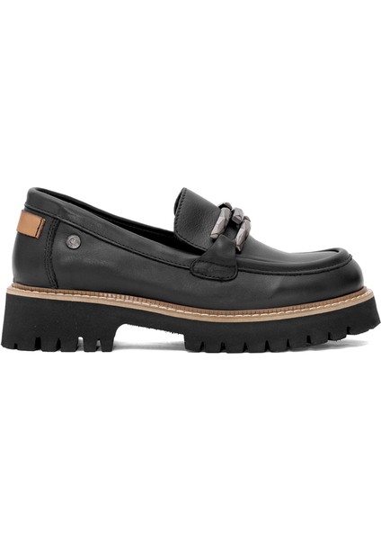 D25ya-3695 Kadın Deri Casual Ayakkabı Siyah