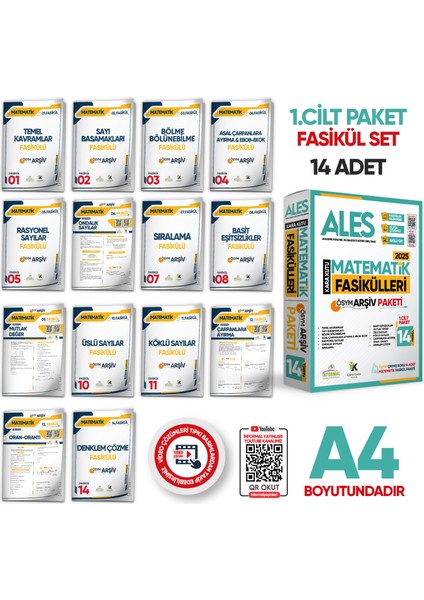 2025 Ales Matematik Kara Kutu 1.cilt Fasikül Seti (14LÜ) Ösym Çıkmış Soru Bankası Çözümlü Paket