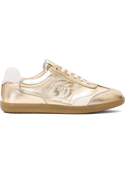 D25ya-550 Kadın Deri Klasik Sneaker Altın