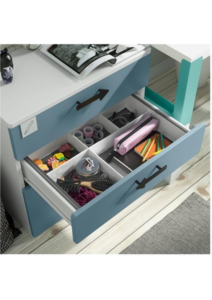 Ikea Jattebjörn Bölmeli Kutu Beyaz-Gri 50x35x9 Cm 40573214 fırsatları