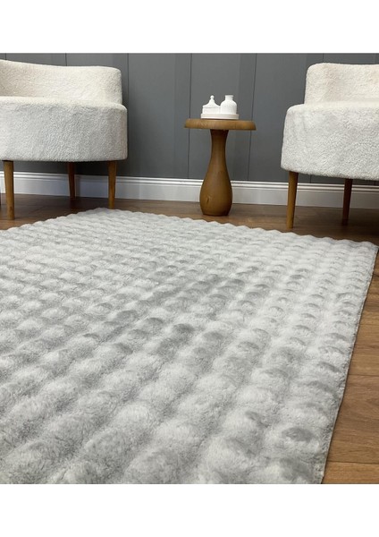 Puffy Bubble Tavşan Tüyü Kaymaz Makinede Yıkanabilir Salon Koridor Mutfak Halı