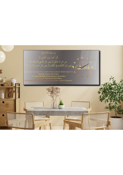 Yatay Yandan Saatli Dini Temalı Cam Tablo YSYD015 indirimleri