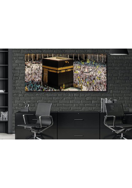 Yatay Yandan Saatli Dini Temalı Cam Tablo YSYD030 fiyatları