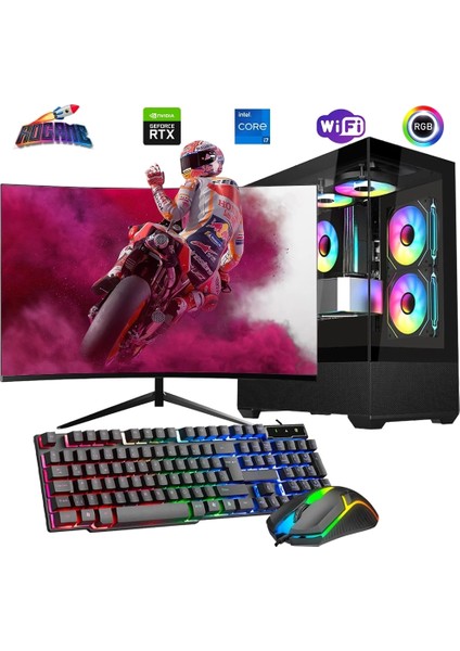 I7 14700F 16GB Ddr4 1tb M2 12GB RTX3060 24" Monitörlü Oyun Bilgisayarı