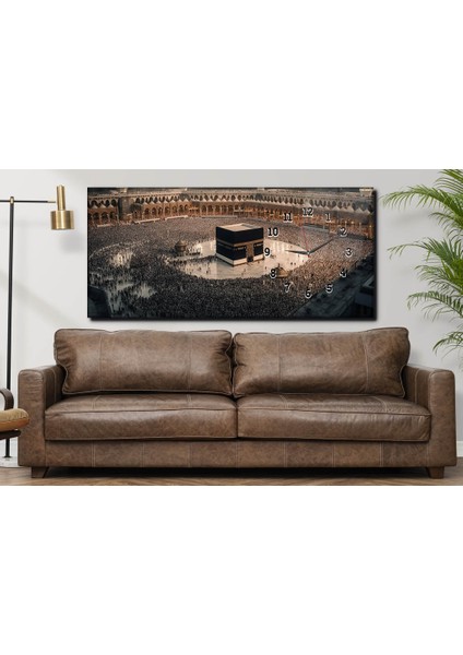 Yatay Yandan Saatli Dini Temalı Cam Tablo YSYD065 modelleri