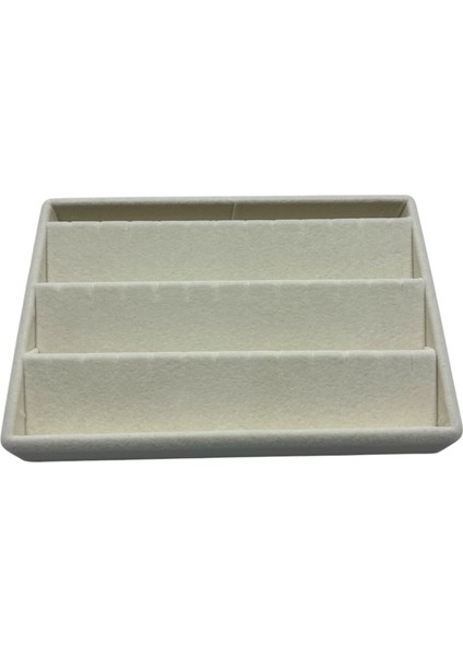 Yerli Üretim Süet Kumaş Krem Renk 22 cm / 14 cm Çekmece İçi Küpe Takı Standı indirimleri