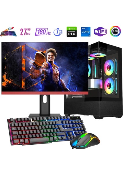 I7 14700F 16GB Ddr4 1tb M2 8gb RTX4060 27" 180Hz Monitörlü Oyun Bilgisayarı