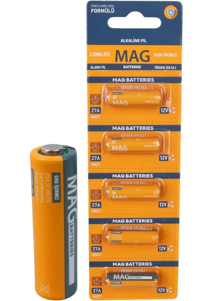 Mg-27 27A 12 Volt Ince Alarm Pili (5'li Blister Paket)