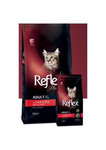 Reflexplus Kuzulu-Pirinçli Yetişkin Kedi Maması 500GR