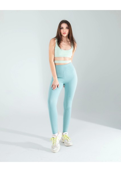 Mint Fitilli Push Up Toparlayıcı Spor Tayt