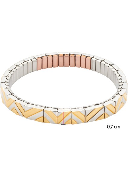 Grafik Desenli İki Tonlu Esnek Manyetik Bileklik modelleri