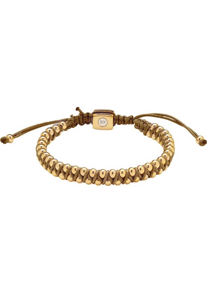 Altın Renkli Küreli Ayarlanabilir Kahverengi Manyetik Bileklik
