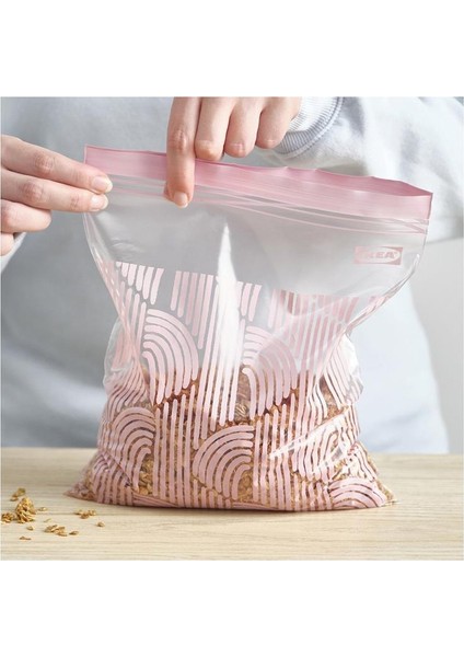 Ikea Istad Kilitlenebilir Buzdolabı Poşeti Uçuk Pembe 2.5 Lt 20 Adet modelleri