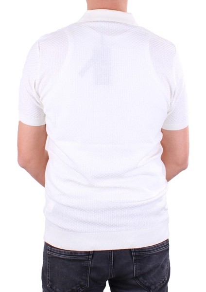 DMG23-511231 Ekru Günlük Polo Yaka Erkek Tişört