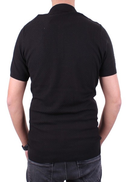 DMG23-511231 Siyah Günlük Polo Yaka Erkek Tişört