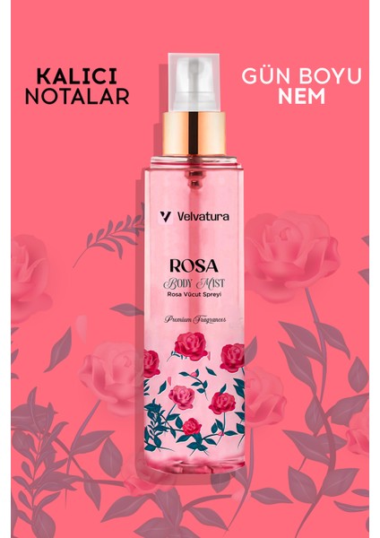 Rose Vücut Spreyi Rosa Body Mist Nemlendirici Etkili
