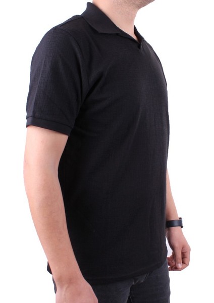 Twister 2288 Siyah Günlük Kısa Kol Normal Kesim Pamuklu Polo Yaka Erkek Tişört