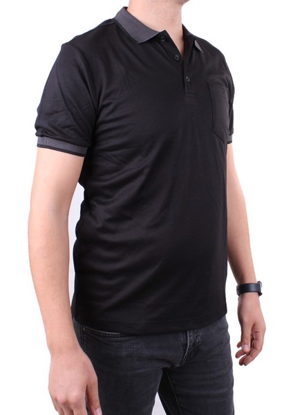 Twister 2304 Siyah Günlük Kısa Kol Normal Kesim Pamuklu Polo Yaka Erkek Tişört