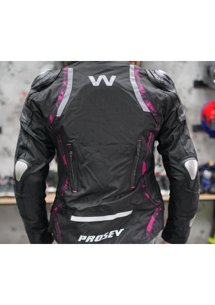 V51A-ROSE-W Leather 4 Mevsim Mont Siyah