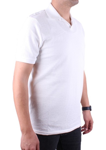 Twister 2288 Ekru Günlük Kısa Kol Normal Kesim Pamuklu Polo Yaka Erkek Tişört