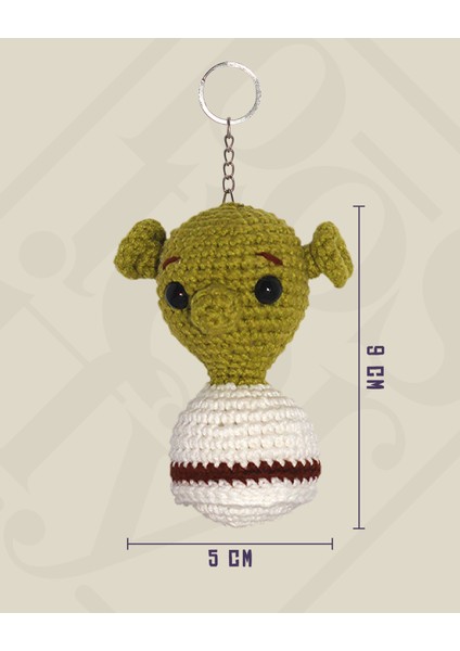 Shrek Amigurumi Büst Anahtarlık 9 cm - El Yapımı Sanatsal Örgü Çanta Aksesuarı fırsatları