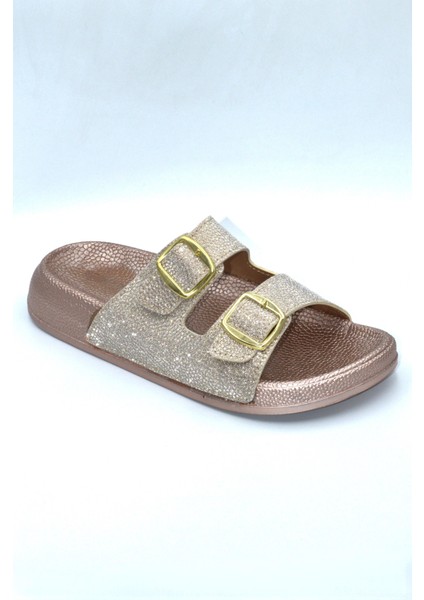 Pembe Simli Kadın Çift Toka Günlük Terlik fiyatları