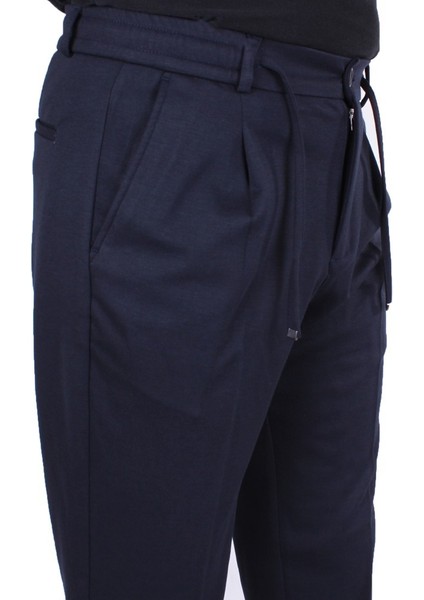 DMG23-611275 Lacivert Normal Bel Double Paça Flota Cepli Erkek Pantolon
