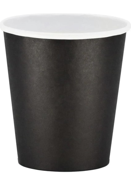 8 Oz Siyah Karton Bardak (Ekstra Kalın) - 100 Adet