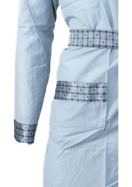 Erkek Şık Klasik Model Röpteşambır Premium Poplin Kumaş Faysal Model Cepli Rob Beli Kuşaklı fırsatları