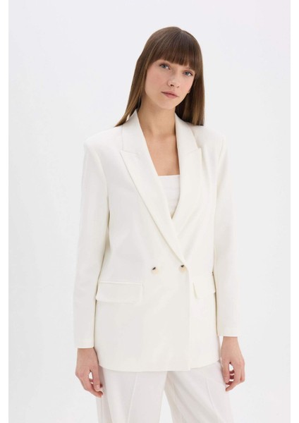 Oversize Geniş Kalıp Ceket Yaka Blazer Ceket E7732AX25SP