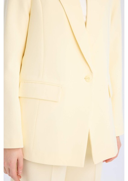 Oversize Geniş Kalıp Krep Blazer Ceket E8778AX25SM