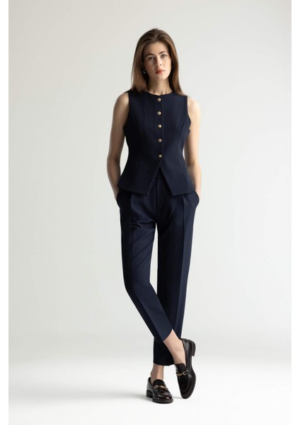 Regular Fit Bisiklet Yaka Düğmeli Blazer Yelek E5328AX25SP fiyatları