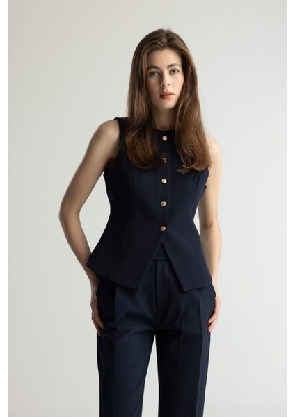 Regular Fit Bisiklet Yaka Düğmeli Blazer Yelek E5328AX25SP modelleri