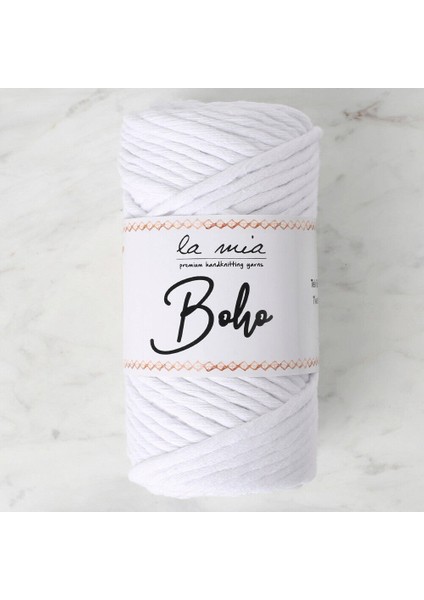Boho Beyaz Büküm Makrome Ipi - L001 - 33994