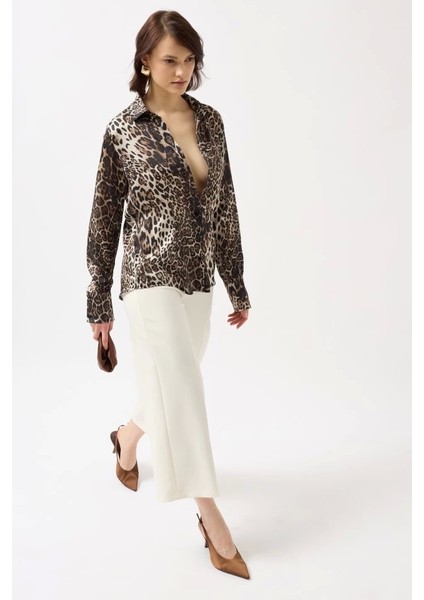 Leopar Desen Gömlek