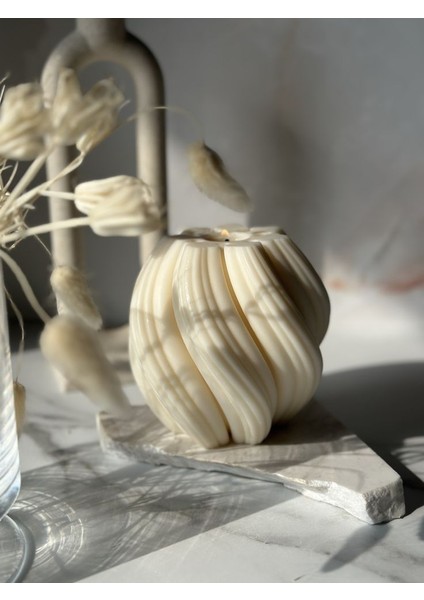 Büyük Dönence Dekoratif Model Kokulu Vegan Soya Mum