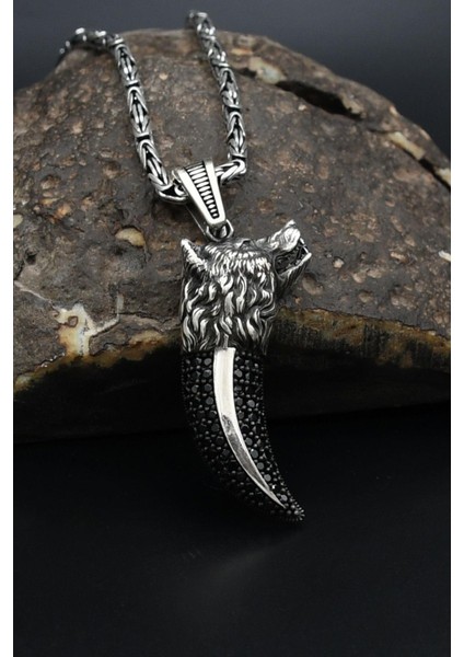 Kurt Dişi 925 Ayar Erkek Gümüş Kolye Kral Zincir 2mm 901583