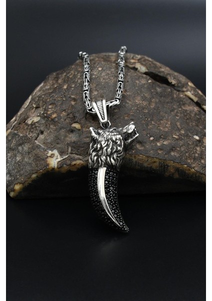 Kurt Dişi 925 Ayar Erkek Gümüş Kolye Kral Zincir 2mm 901583 modelleri