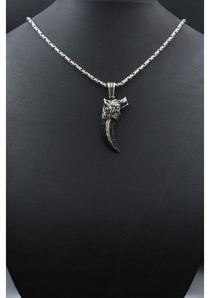 Kurt Dişi 925 Ayar Erkek Gümüş Kolye Kral Zincir 2mm 901583 fırsatları