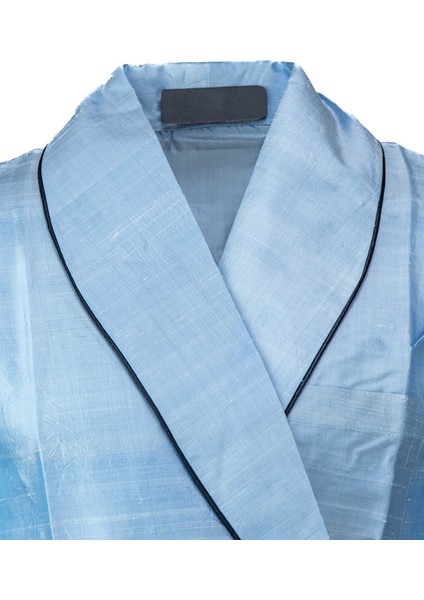 Erkek Şık Klasik Model Röpteşambır Premium Poplin Saten Çınar Model Cepli Rob Beli Kuşaklı