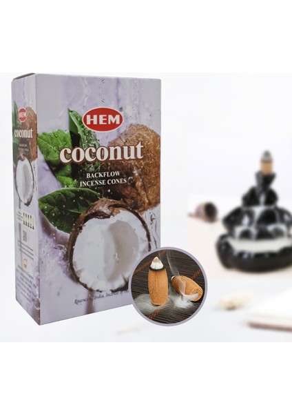 Coconat Hindistan Cevizi Back Flow Geri Akış Tütsü 10 Lu