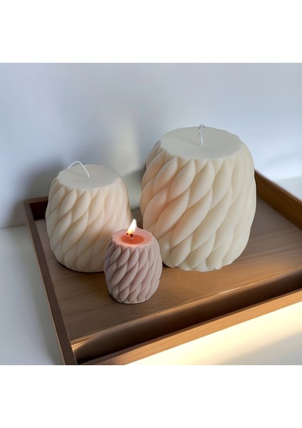 Büyük Örgülü Model Doğal Vegan Soya Mumu -900GR 1 Adet