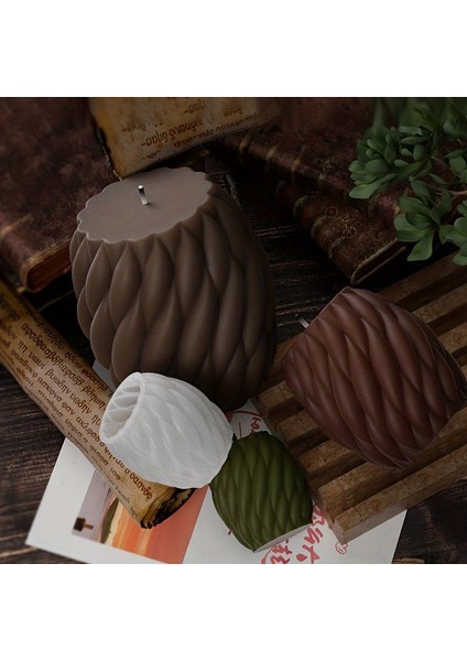 Kahverengi Büyük Örgülü Model Doğal Vegan Soya Mumu -900GR 1 Adet fiyatları
