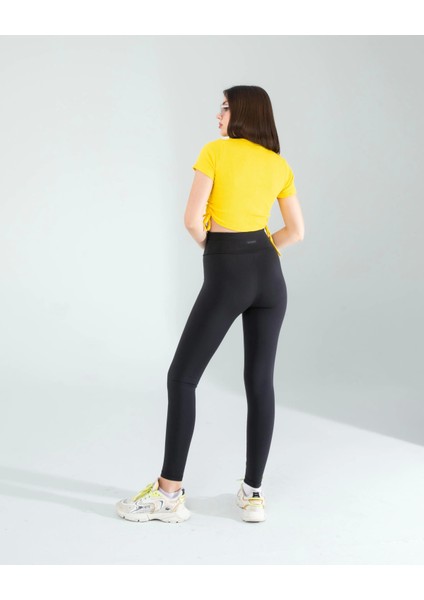 Sarı Yandan Büzgülü Crop